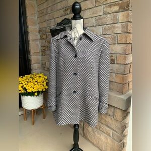 Vintage EUGEN KLIEN Wool Jacket Women’s Size Large White Black Made in Germany